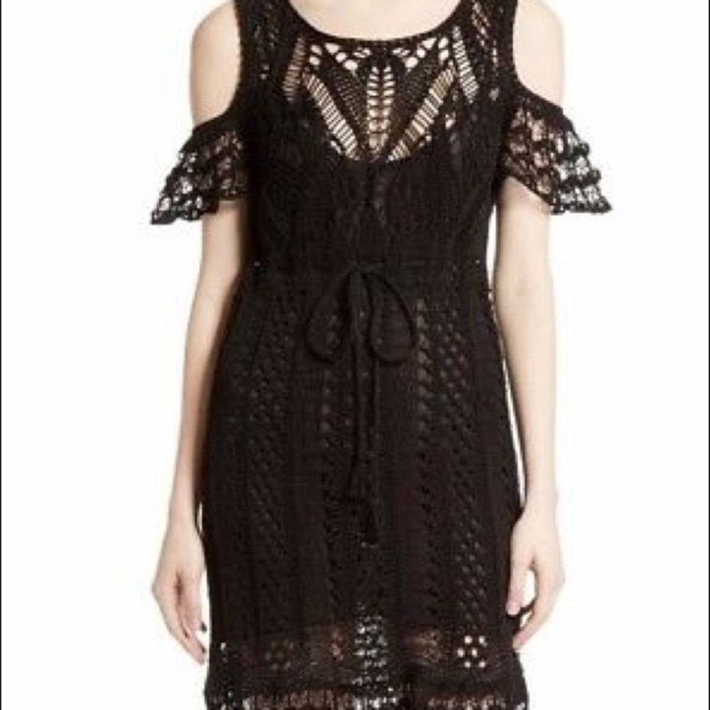 See by Chloe Macrame Cold Shoulder Mini Dress